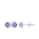 1.25 CT Simple Tanzanite Two Stone Infinity Stud Earrings Tanzanite - ( AAA ) - Quality - Rosec Jewels