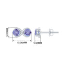 1.25 CT Simple Tanzanite Two Stone Infinity Stud Earrings Tanzanite - ( AAA ) - Quality - Rosec Jewels