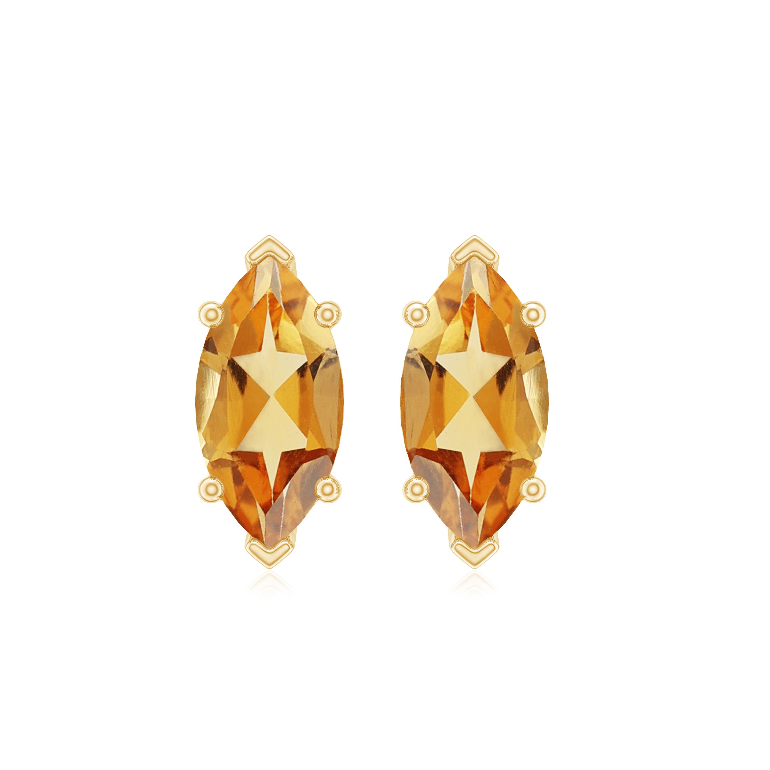 1 CT Marquise Cut Citrine Stud Earrings Citrine - ( AAA ) - Quality - Rosec Jewels