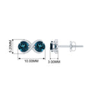 1.25 CT Simple London Blue Topaz Two Stone Infinity Stud Earrings London Blue Topaz - ( AAA ) - Quality - Rosec Jewels