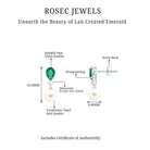 3.75 CT Created Emerald and Moissanite Dangle Earrings with Freshwater Pearl Drop Freshwater Pearl - ( AAA ) - Quality - Rosec Jewels