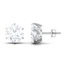 10 MM Round Moissanite Solitaire Stud Earrings in Claw Setting Moissanite - ( D-VS1 ) - Color and Clarity - Rosec Jewels