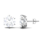 6 Claw Set Round Zircon Solitaire Stud Earrings Zircon - ( AAAA ) - Quality - Rosec Jewels