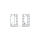 1.25 CT Classic Zircon Halo Stud Earrings in Gold Zircon - ( AAAA ) - Quality - Rosec Jewels