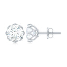 2 CT Certified Moissanite Solitaire Stud Earrings in Gold Moissanite - ( D-VS1 ) - Color and Clarity - Rosec Jewels