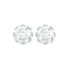 2 CT Certified Moissanite Solitaire Stud Earrings in Gold Moissanite - ( D-VS1 ) - Color and Clarity - Rosec Jewels