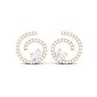 0.75 CT Certified Moissanite Swirl Stud Earrings in Gold Moissanite - ( D-VS1 ) - Color and Clarity - Rosec Jewels