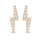 Natural Diamond Thunderbolt Stud Earrings in Gold Diamond - ( HI-SI ) - Color and Clarity - Rosec Jewels