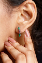 1.75 CT Marquise Emerald and Pink Sapphire Dangle Earrings Emerald - ( AAA ) - Quality - Rosec Jewels