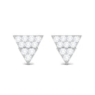 1/2 CT Zircon Triangle Gold Stud Earrings in Pave Setting Zircon - ( AAAA ) - Quality - Rosec Jewels