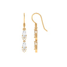 1.25 CT Moissanite Minimal Dangle Earrings in Gold Moissanite - ( D-VS1 ) - Color and Clarity - Rosec Jewels