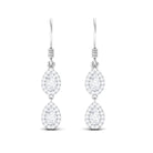 1 CT Pear and Round Cut Moissanite Dangle Earrings Moissanite - ( D-VS1 ) - Color and Clarity - Rosec Jewels