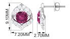 Unique Pink Tourmaline Stud Earrings with Diamond Pink Tourmaline - ( AAA ) - Quality - Rosec Jewels