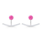 1 CT Pink Sapphire and Diamond Classic Jacket Earrings Pink Sapphire - ( AAA ) - Quality - Rosec Jewels