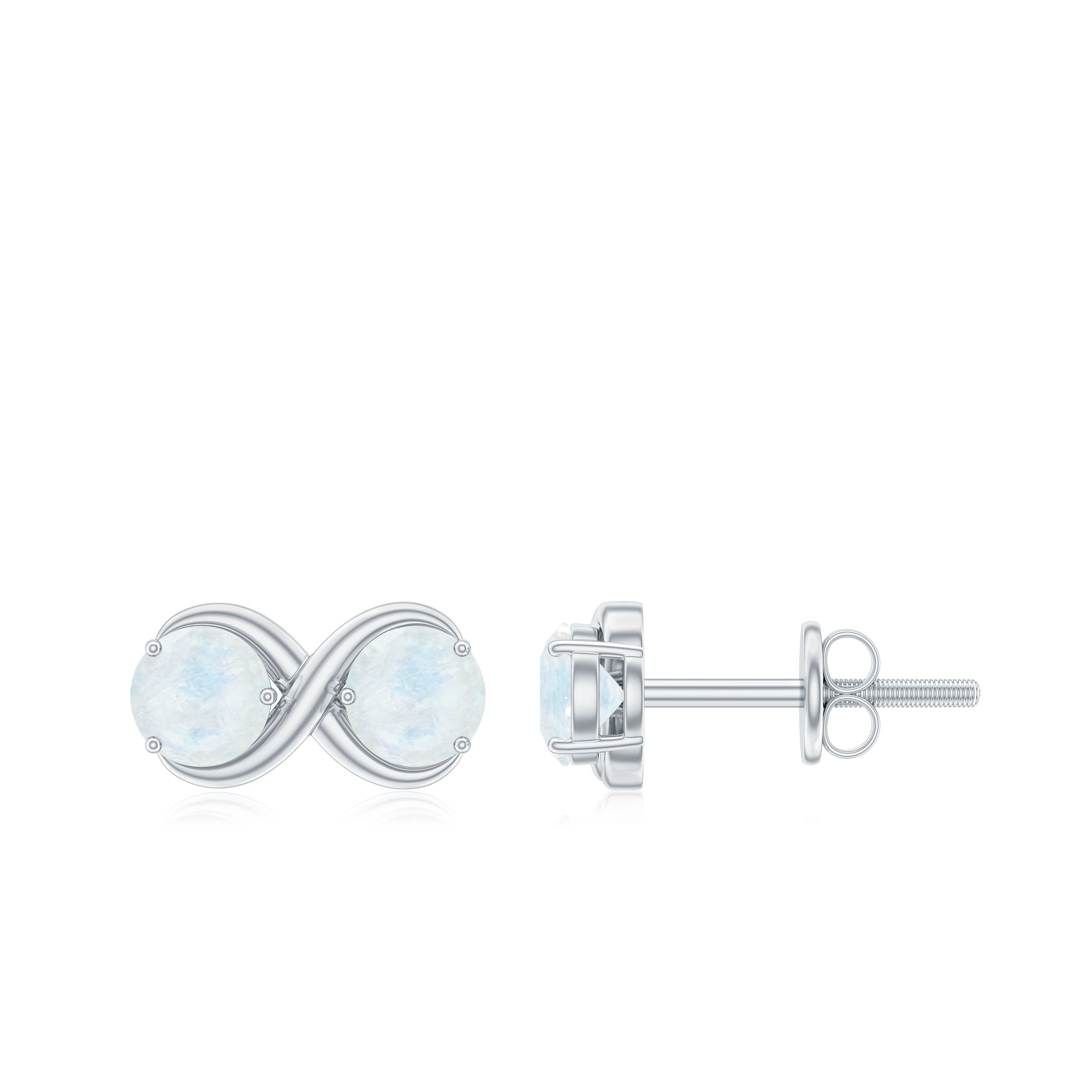 1.50 CT Simple Moonstone Two Stone Infinity Stud Earrings Moonstone - ( AAA ) - Quality - Rosec Jewels