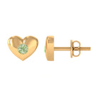 Gypsy Set Green Sapphire Heart Stud Earrings Green Sapphire - ( AAA ) - Quality - Rosec Jewels