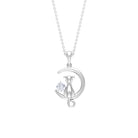 1/4 CT Diamond Cat Half Moon Necklace Diamond - ( HI-SI ) - Color and Clarity - Rosec Jewels