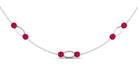 Created Ruby Contemporary Station Chain Necklace in Gold Lab Created Ruby - ( AAAA ) - Quality - Rosec Jewels