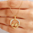 Diamond and Gold Heart Elephant Pendant Necklace Diamond - ( HI-SI ) - Color and Clarity - Rosec Jewels