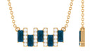 1 CT London Blue Topaz and Diamond Bar Necklace London Blue Topaz - ( AAA ) - Quality - Rosec Jewels