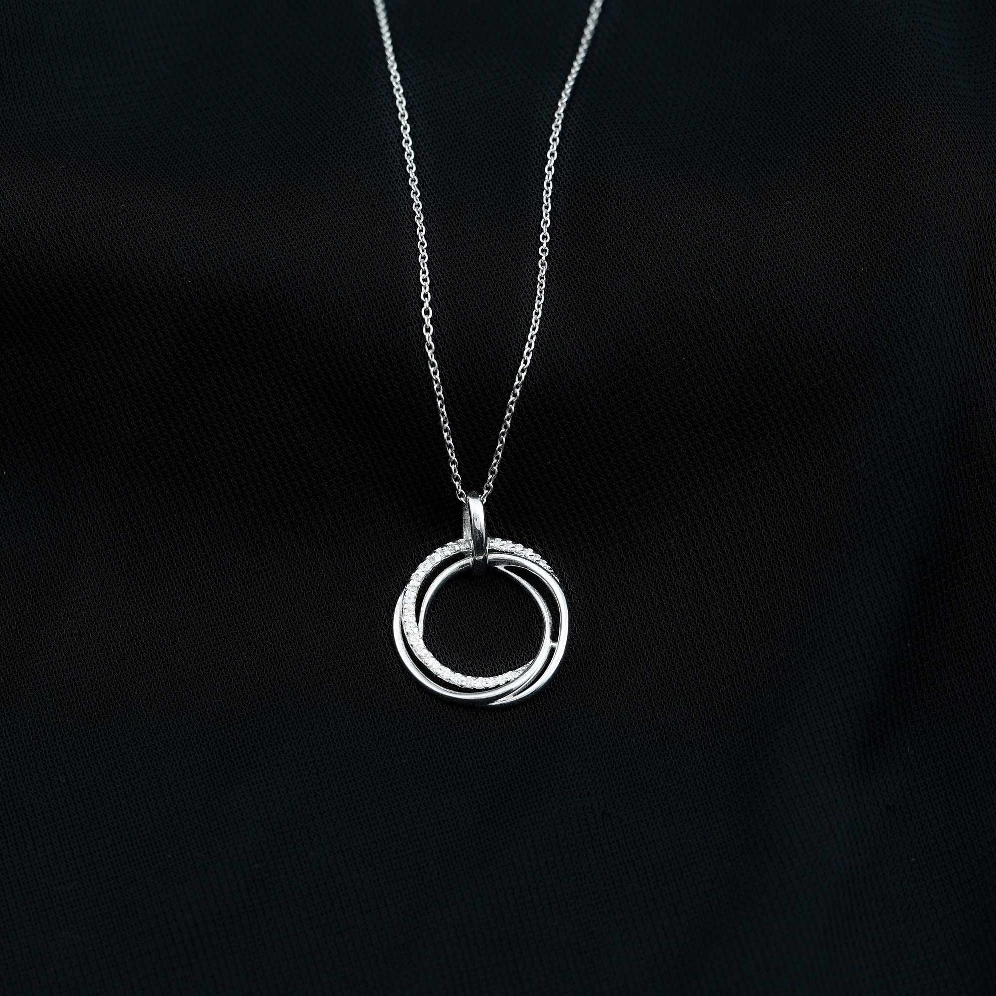 1/4 CT Modern Eternity Pendant Necklace with Diamond Diamond - ( HI-SI ) - Color and Clarity - Rosec Jewels