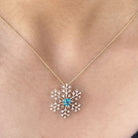 1 CT Swiss Blue Topaz and Diamond Scatter Snowflake Pendant Swiss Blue Topaz - ( AAA ) - Quality - Rosec Jewels