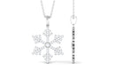 0.5 CT Certified Cubic Zirconia Snowflake Pendant Necklace in Gold Zircon - ( AAAA ) - Quality - Rosec Jewels