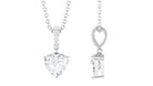 1 CT Heart Zircon Solitaire Pendant Necklace in Prong Setting Zircon - ( AAAA ) - Quality - Rosec Jewels