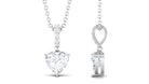 1 CT Heart Zircon Solitaire Pendant Necklace in Prong Setting Zircon - ( AAAA ) - Quality - Rosec Jewels