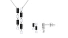 Black Spinel and Diamond Dangle Jewelry Set Black Spinel - ( AAA ) - Quality - Rosec Jewels