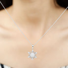 Classic Moissanite Gold Snowflake Pendant Necklace Moissanite - ( D-VS1 ) - Color and Clarity - Rosec Jewels