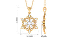 Classic Moissanite Gold Snowflake Pendant Necklace Moissanite - ( D-VS1 ) - Color and Clarity - Rosec Jewels