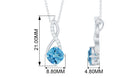 Cushion Cut Swiss Blue Topaz Solitaire Infinity Pendant with Diamond Swiss Blue Topaz - ( AAA ) - Quality - Rosec Jewels