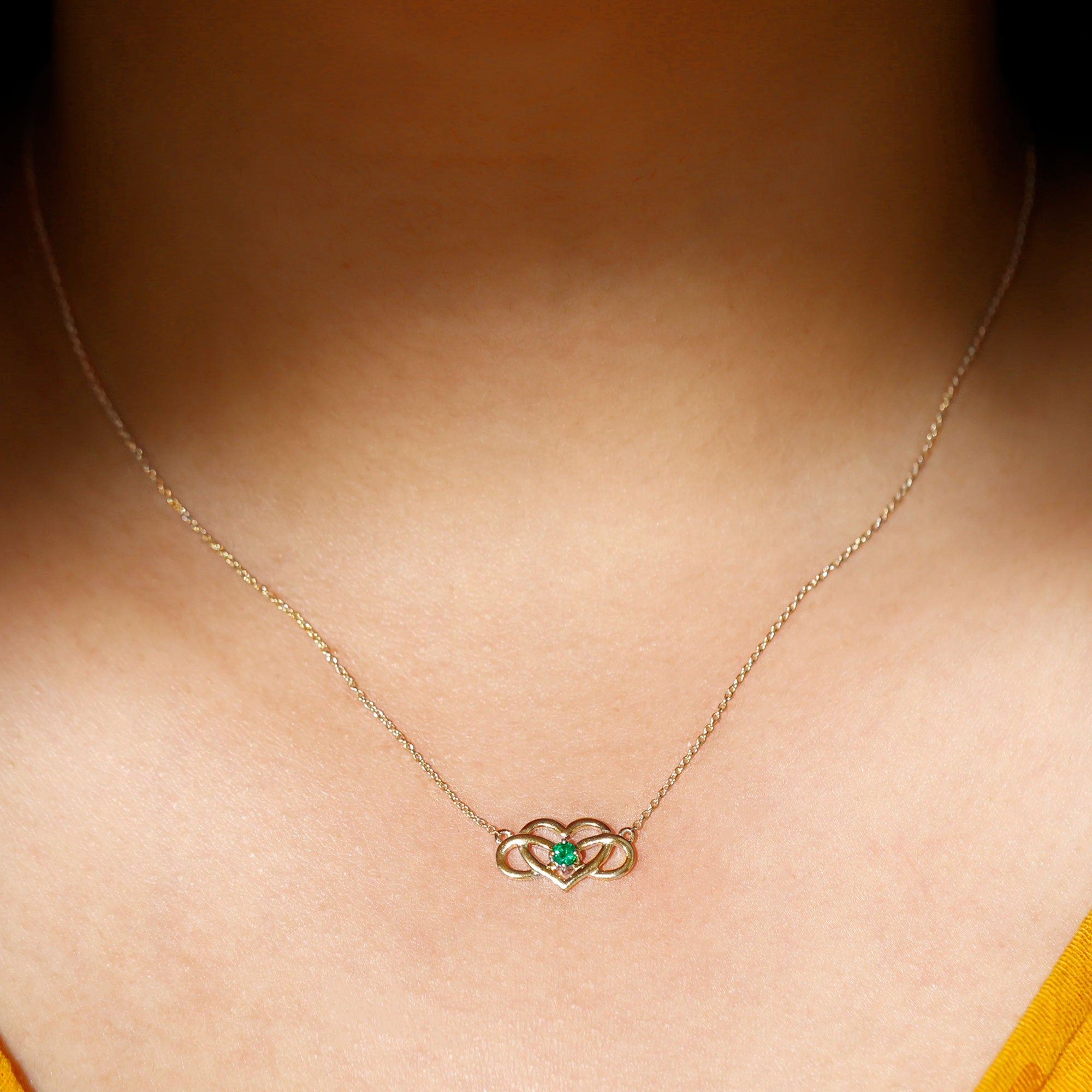 Emerald Heart and Infinity Pendant for Women Emerald - ( AAA ) - Quality - Rosec Jewels