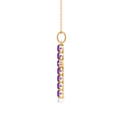 Simple Amethyst Holy Cross Pendant Necklace Amethyst - ( AAA ) - Quality - Rosec Jewels