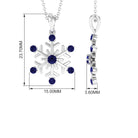 Created Blue Sapphire Simple Snowflake Pendant Lab Created Blue Sapphire - ( AAAA ) - Quality - Rosec Jewels