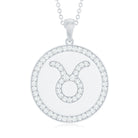 Moissanite Taurus Constellation Disc Pendant Moissanite - ( D-VS1 ) - Color and Clarity - Rosec Jewels