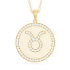 Moissanite Taurus Constellation Disc Pendant Moissanite - ( D-VS1 ) - Color and Clarity - Rosec Jewels