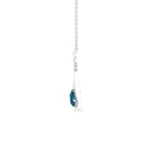 1 CT London Blue Topaz and Diamond Heart Drop Pendant London Blue Topaz - ( AAA ) - Quality - Rosec Jewels