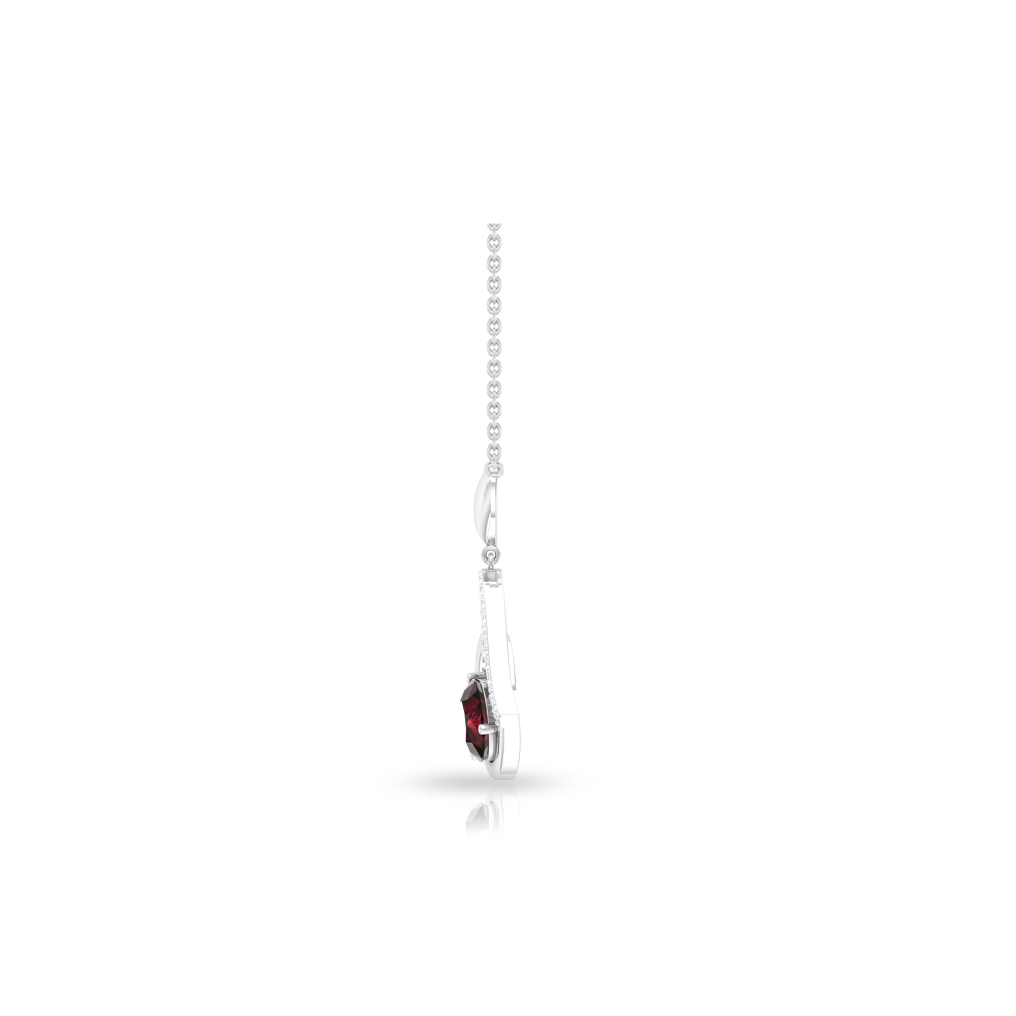 1.25 CT Garnet and Diamond Heart Drop Pendant Garnet - ( AAA ) - Quality - Rosec Jewels