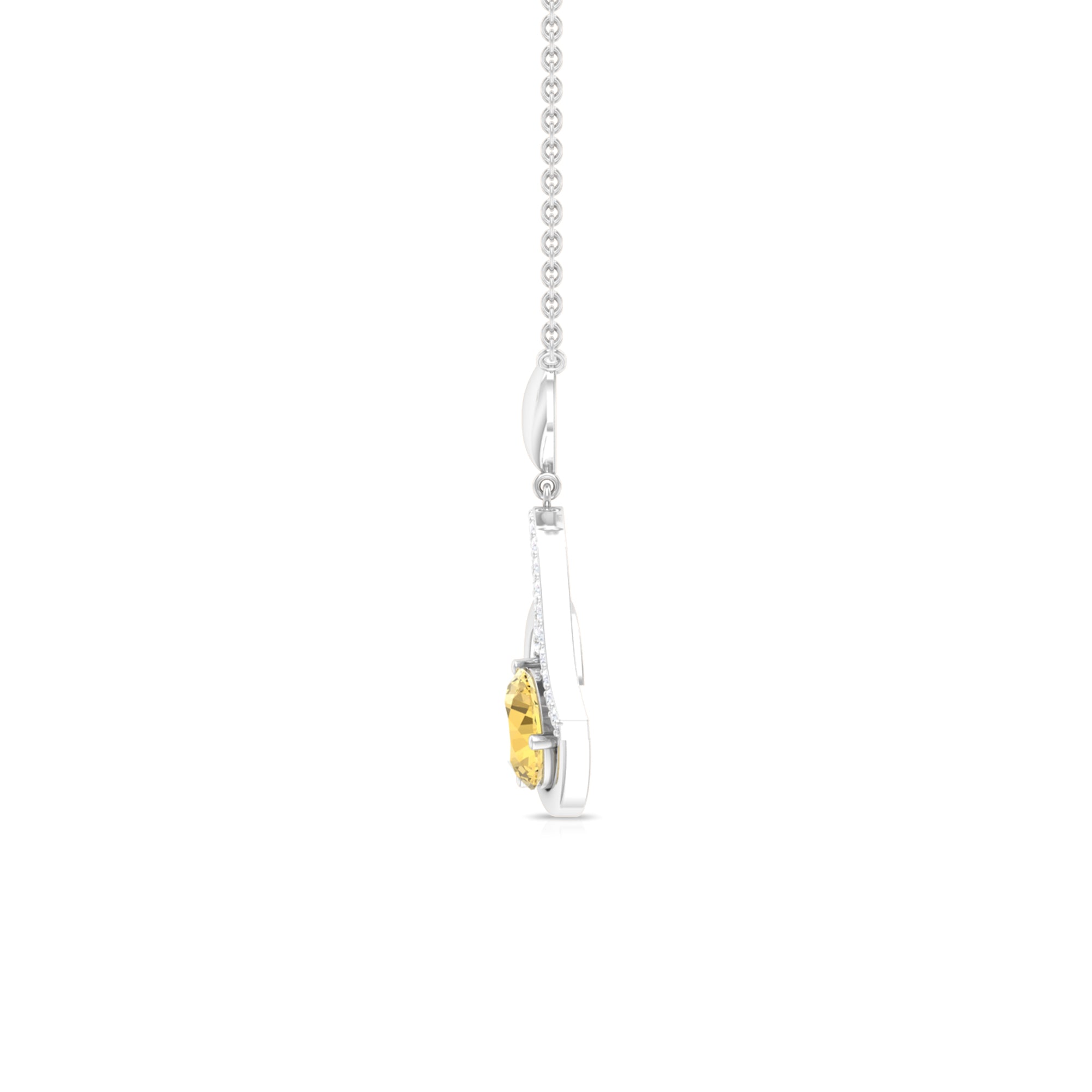 1.25 CT Citrine and Diamond Heart Drop Pendant Citrine - ( AAA ) - Quality - Rosec Jewels