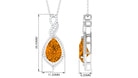 Pear Cut Citrine and Moissanite Teardrop Pendant Citrine - ( AAA ) - Quality - Rosec Jewels