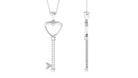 Moissanite Open Heart Key Pendant Necklace Moissanite - ( D-VS1 ) - Color and Clarity - Rosec Jewels