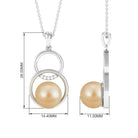 South Sea Pearl and Diamond Open Circle Drop Pendant South Sea Pearl - ( AAA ) - Quality - Rosec Jewels