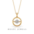 Diamond Flower Pendant Necklace in Prong Setting Diamond - ( HI-SI ) - Color and Clarity - Rosec Jewels