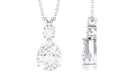 Certified Moissanite Teardrop Pendant Necklace Moissanite - ( D-VS1 ) - Color and Clarity - Rosec Jewels