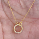 Natural Diamond Eternity Minimal Necklace Diamond - ( HI-SI ) - Color and Clarity - Rosec Jewels