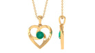 Open Heart Solitaire Emerald Pendant Necklace Emerald - ( AAA ) - Quality - Rosec Jewels