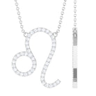 Dainty Cubic Zirconia Leo Zodiac Necklace Zircon - ( AAAA ) - Quality - Rosec Jewels