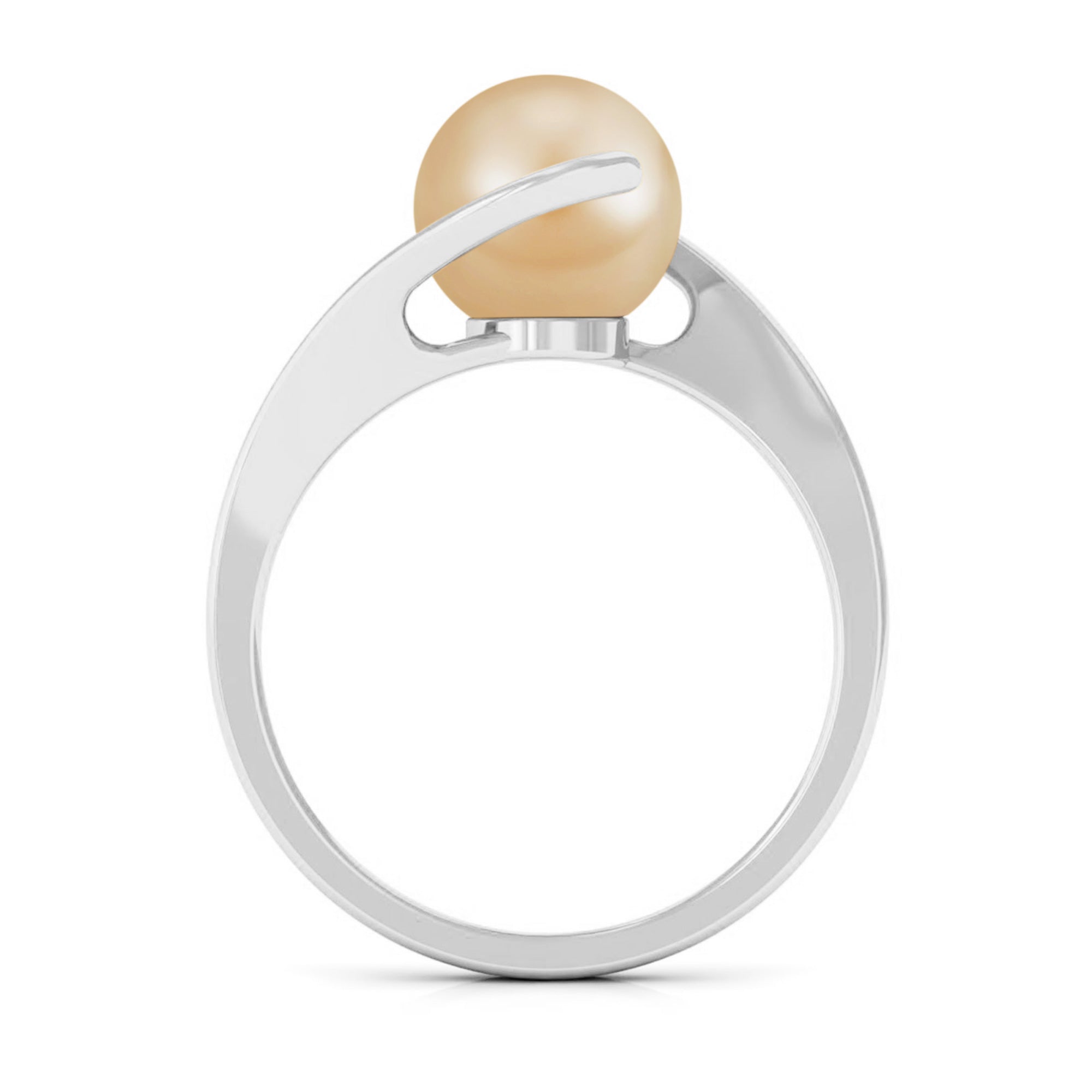 5 CT Solitaire South Sea Pearl Bypass Engagement Ring in Gold South Sea Pearl - ( AAA ) - Quality - Rosec Jewels